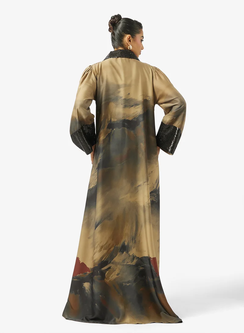 Golden Apple High Neck 2PCS Set Maxi Dress